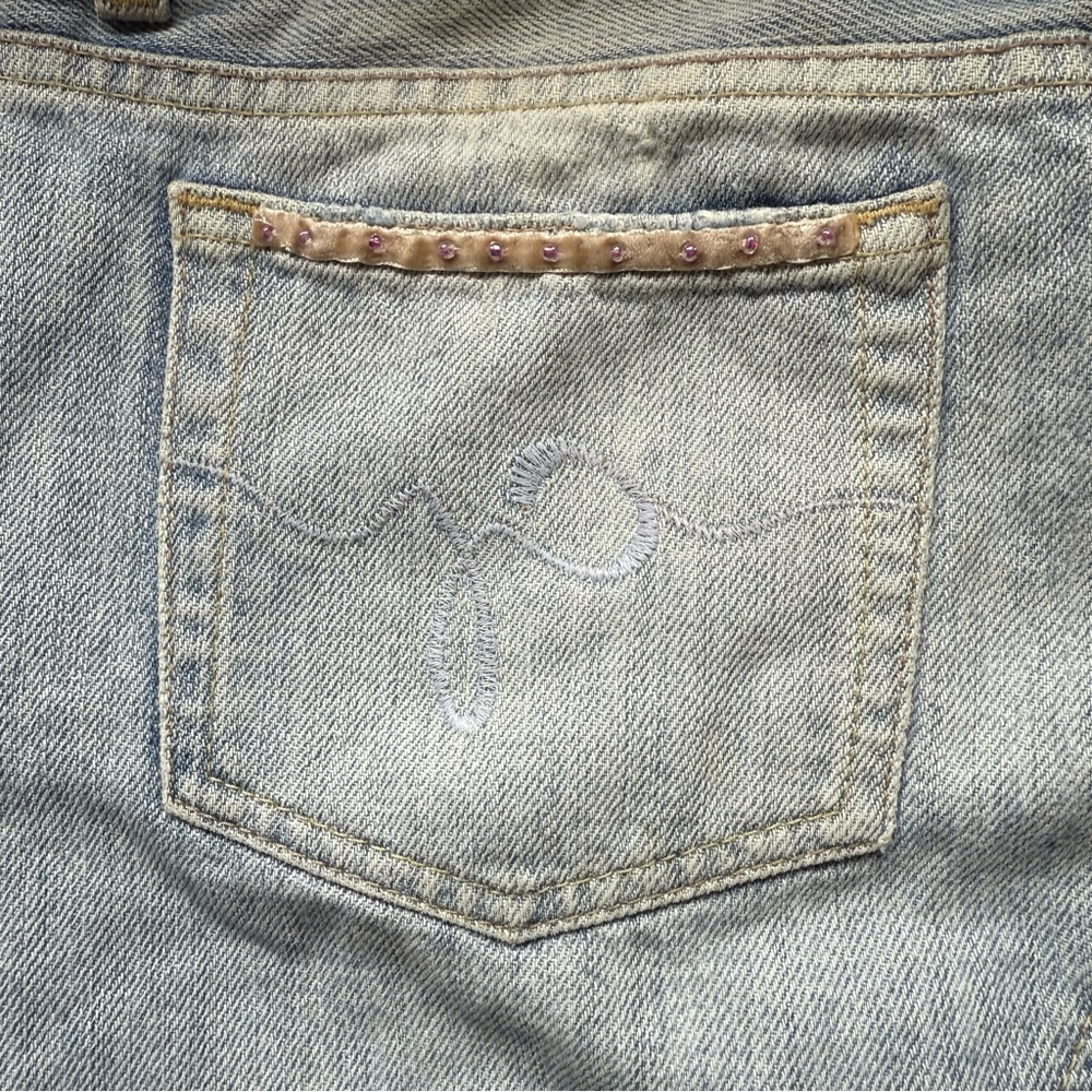 Vintage Y2K Guess Women's light Blue Denim mini Skirt size 24 - Picture 9 of 16